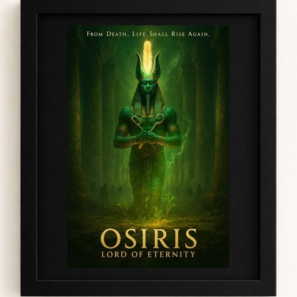 Osiris Lord of Eternity Framed Art Print - Green